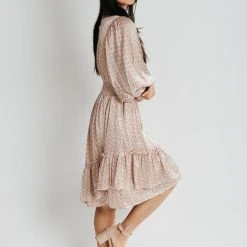 Piper & Scoot Dresses The Delling Patterned Dress In Dusty Salmon