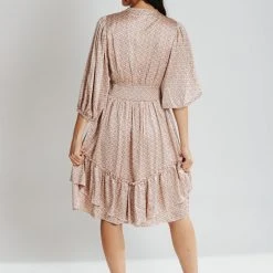 Piper & Scoot Dresses The Delling Patterned Dress In Dusty Salmon