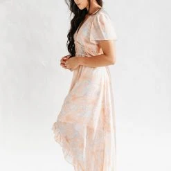Piper & Scoot Dresses The Parsons Watercolor Dress In Peach