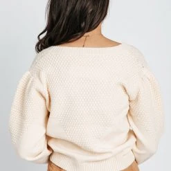 Piper & Scoot Tops The Ames Detailed Cardigan In Cream