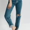 Piper & Scoot Free People: The Lasso Jean In Sapphire Bottoms + Jumpsuits