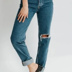 Piper & Scoot Free People: The Lasso Jean In Sapphire Bottoms + Jumpsuits
