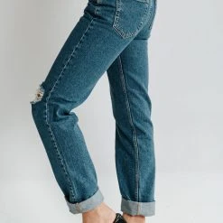 Piper & Scoot Free People: The Lasso Jean In Sapphire Bottoms + Jumpsuits