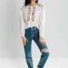 Piper & Scoot Tops The Lundenburg Embroidered Blouse In Cream