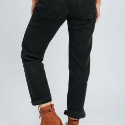 Piper & Scoot Free People: Bren Boyfriend Jeans In Black Magic Bottoms + Jumpsuits