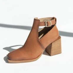 Piper & Scoot Free People: Brady Buckle Shoeboot In Cognac