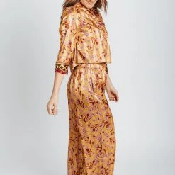Piper & Scoot Free People: Pajama Party Sleep Set In Gold Combo Tops