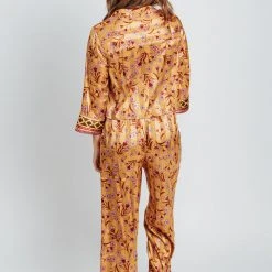 Piper & Scoot Free People: Pajama Party Sleep Set In Gold Combo Tops
