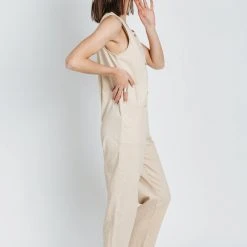 Piper & Scoot Bottoms + Jumpsuits The Evangeline Corduroy Jumpsuit In Taupe