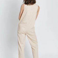 Piper & Scoot Bottoms + Jumpsuits The Evangeline Corduroy Jumpsuit In Taupe