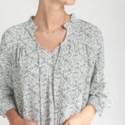 Piper & Scoot The Molly Ditsy Floral Dress In Blue