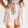 Piper & Scoot Bottoms + Jumpsuits The Nadine Paper Bag Shorts In Pink Multi