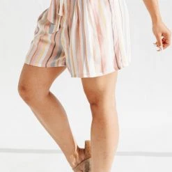 Piper & Scoot Bottoms + Jumpsuits The Nadine Paper Bag Shorts In Pink Multi