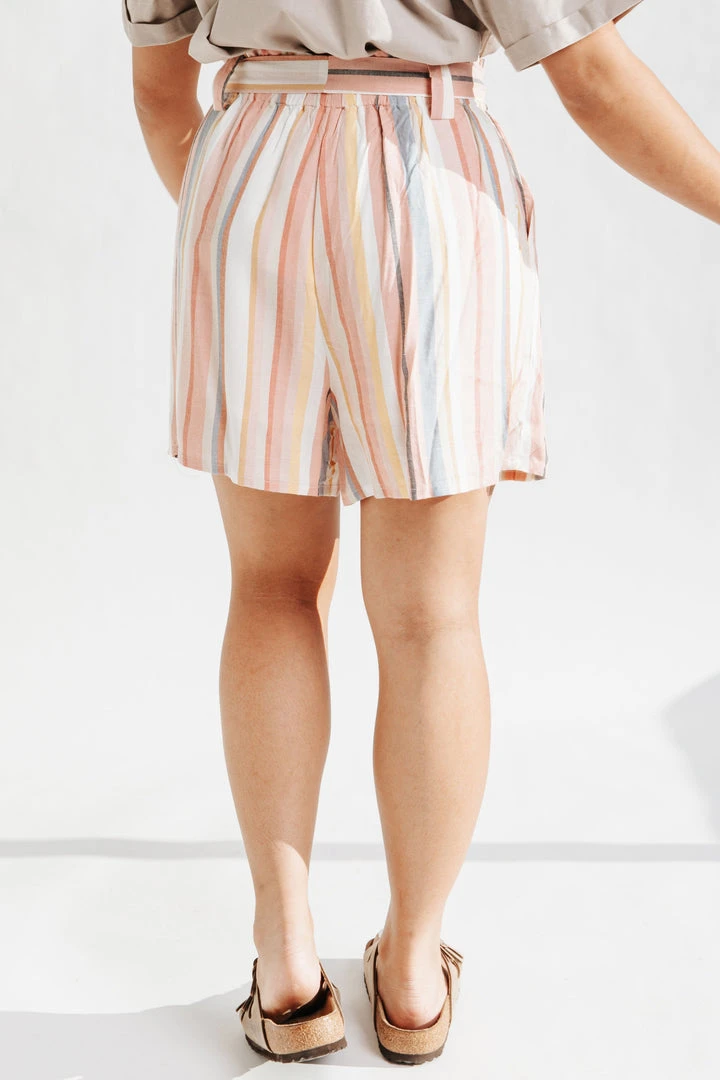 Piper & Scoot Bottoms + Jumpsuits The Nadine Paper Bag Shorts In Pink Multi