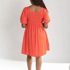 Piper & Scoot The Brina Twist Front Detail Dress In Red Dresses