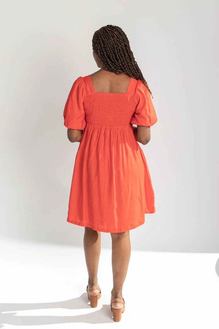 Piper & Scoot The Brina Twist Front Detail Dress In Red Dresses