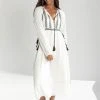 Piper & Scoot Dresses The Lena Embroidered Maxi Dress In Ivory + Black