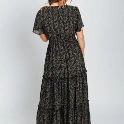 Piper & Scoot Dresses The Eden Floral Maxi Dress In Black