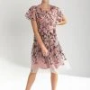 Piper & Scoot Dresses The Asha Embroidered Lace Detail Dress In Blush