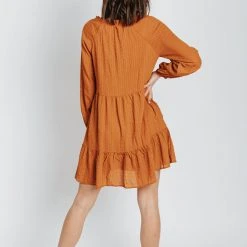 Piper & Scoot Dresses The Keilani Textured Dress In Ginger