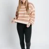 Piper & Scoot The Frandsen Striped Sweater In Camel