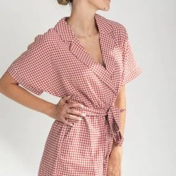 Piper & Scoot Bottoms + Jumpsuits The Sylvie Gingham Romper In Red