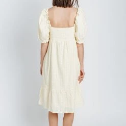 Piper & Scoot The Roads Square Neck Dress In Light Yellow Dresses