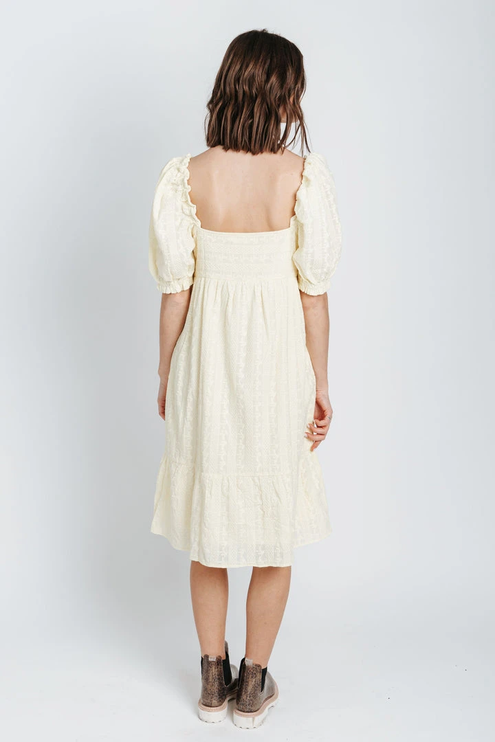 Piper & Scoot The Roads Square Neck Dress In Light Yellow Dresses