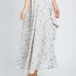 Piper & Scoot Bottoms + Jumpsuits The Waung Floral Ruffle Skirt In White