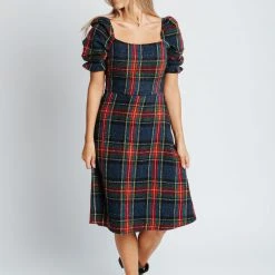 Piper & Scoot The Holiday Plaid Dress In Midnight