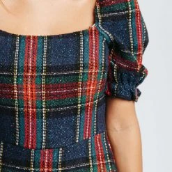 Piper & Scoot The Holiday Plaid Dress In Midnight