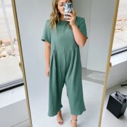 Piper & Scoot Bottoms + Jumpsuits The Scout Casual Jumpsuit In Jade