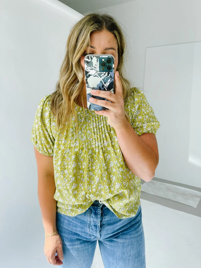 Piper & Scoot The Karli Pin-Tuck Detail Blouse In Mustard