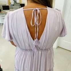 Piper & Scoot The Natalia Tiered Midi Dress In Pale Lilac