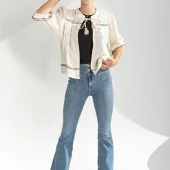 Piper & Scoot Tops The Venablo Tassel Detail Top In Cream