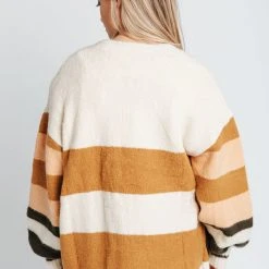 Piper & Scoot Tops The Hinto Striped Cardigan In Off White