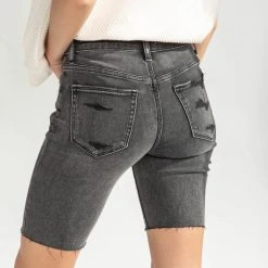 Piper & Scoot Bottoms + Jumpsuits Denim: The Mid Rise Bermuda Short In Black