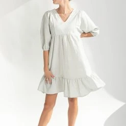 Piper & Scoot Dresses The Bodie Seersucker Textured Dress In Green