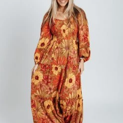 Dresses Piper & Scoot: The Santorini Sweetheart Floral Dress In Poppy