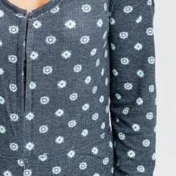 Piper & Scoot Bottoms + Jumpsuits Free People: Home Alone Long John Pajama In Deep Navy Combo