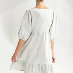 Piper & Scoot Dresses The Bodie Seersucker Textured Dress In Green