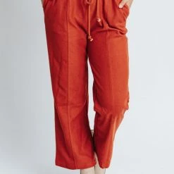 Piper & Scoot Bottoms + Jumpsuits The Woods Textured Trouser In Rust