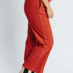 Piper & Scoot Bottoms + Jumpsuits The Woods Textured Trouser In Rust