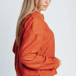 Piper & Scoot The Elle Textured Top In Rust Tops