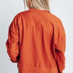 Piper & Scoot The Elle Textured Top In Rust Tops