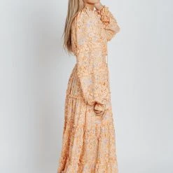 Piper & Scoot The Eloise Tassel Maxi Dress In Orange Dresses
