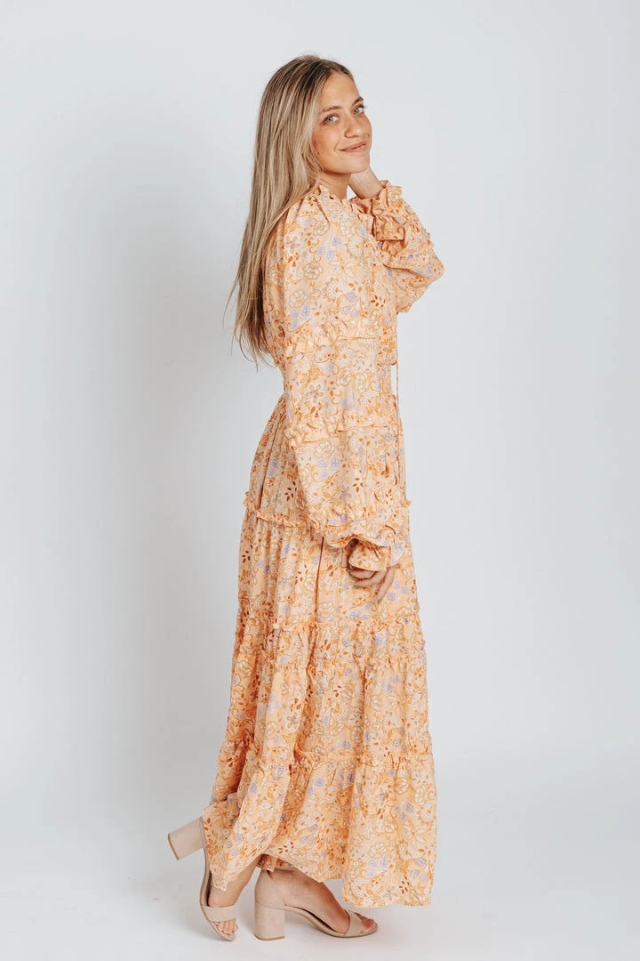 Piper & Scoot The Eloise Tassel Maxi Dress In Orange Dresses