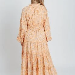 Piper & Scoot The Eloise Tassel Maxi Dress In Orange Dresses