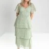 Piper & Scoot The Gunner Tiered Maxi Dress In Pistachio