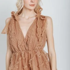 Piper & Scoot The Charlotte Chiffon Tank Midi Dress In Mocha